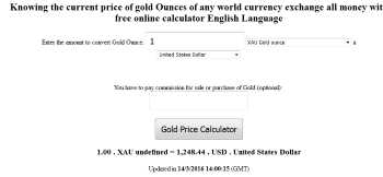 Calculadora de precio del Oro